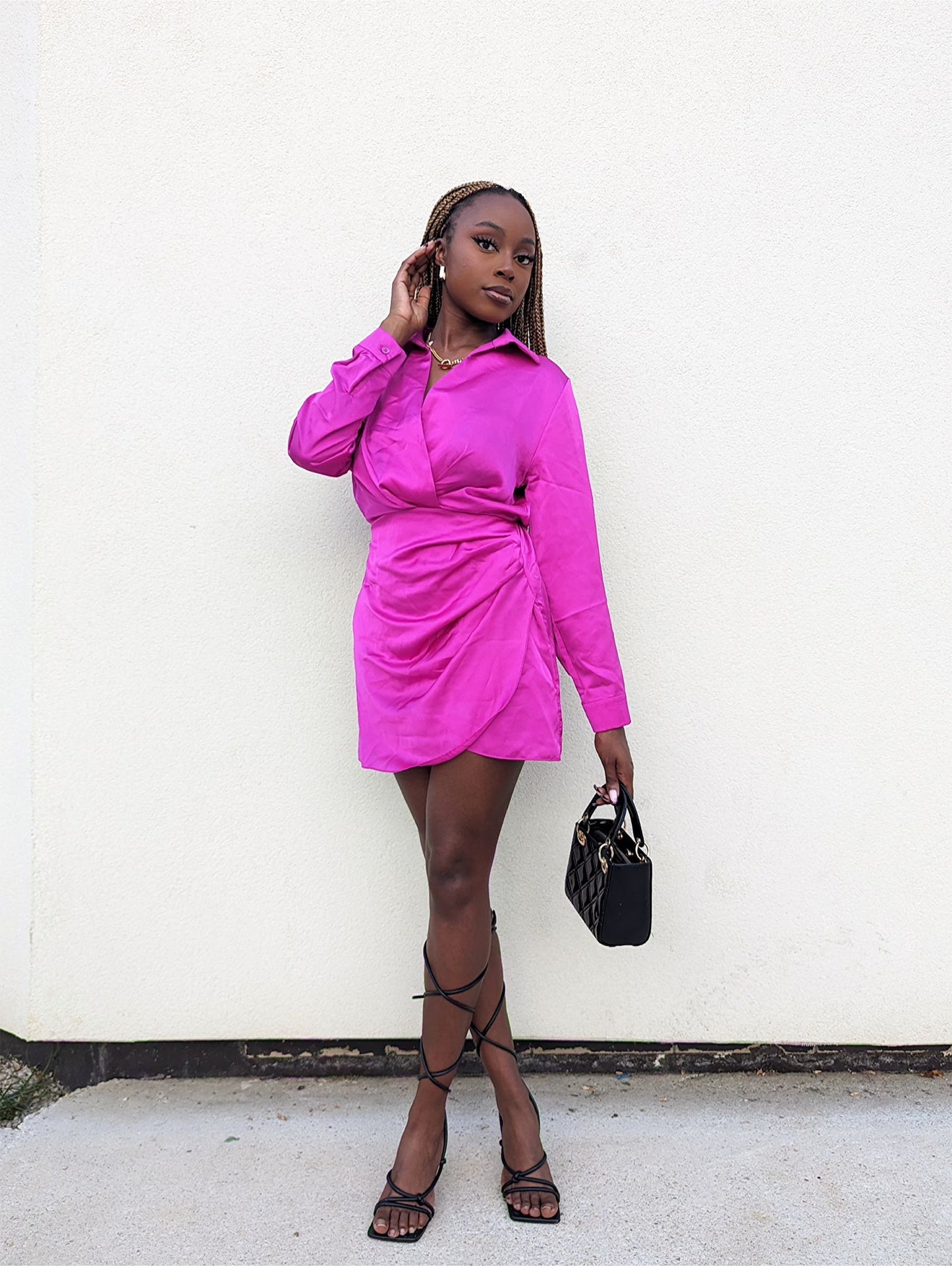 Fushia satin