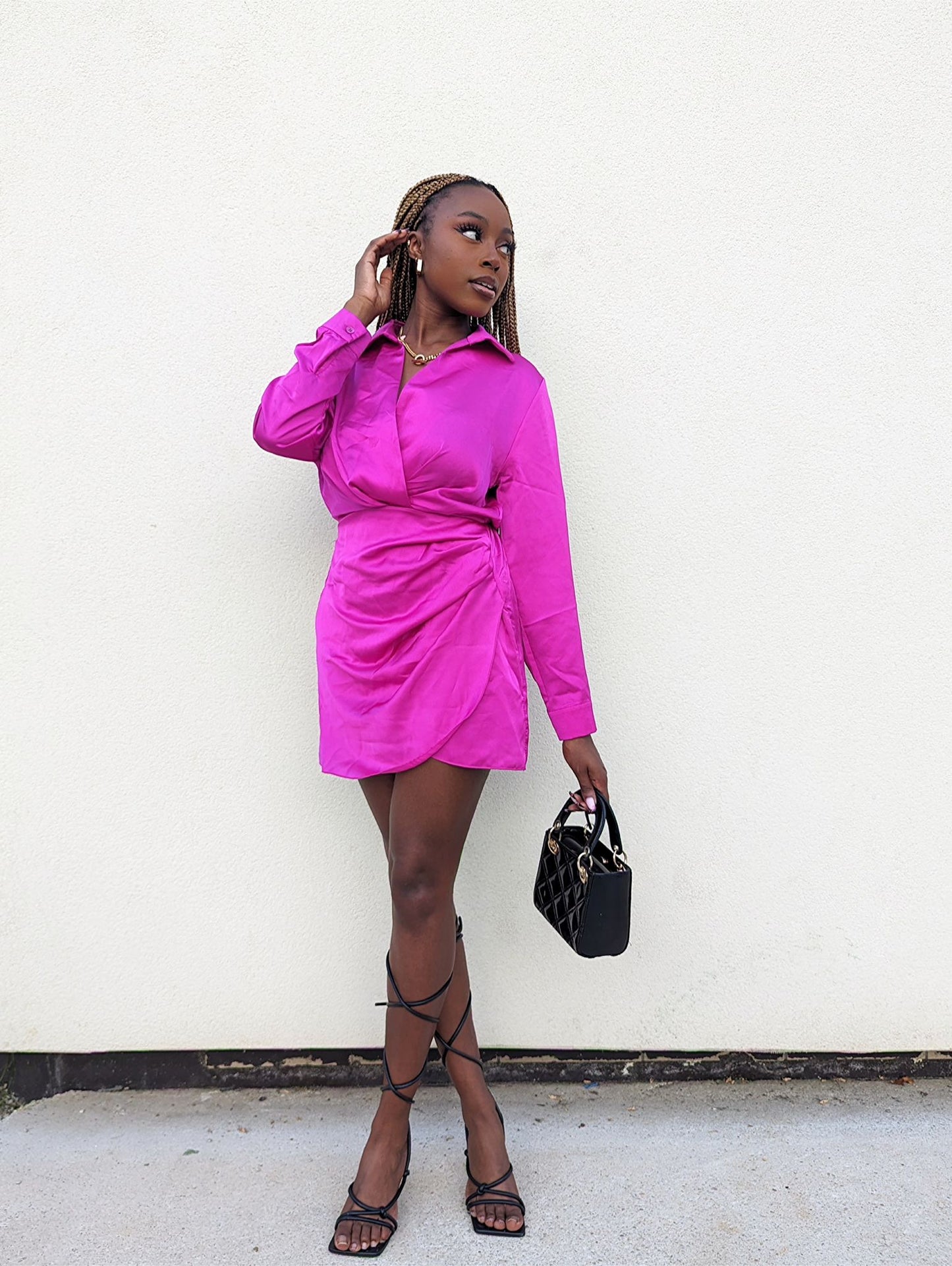 Fushia satin