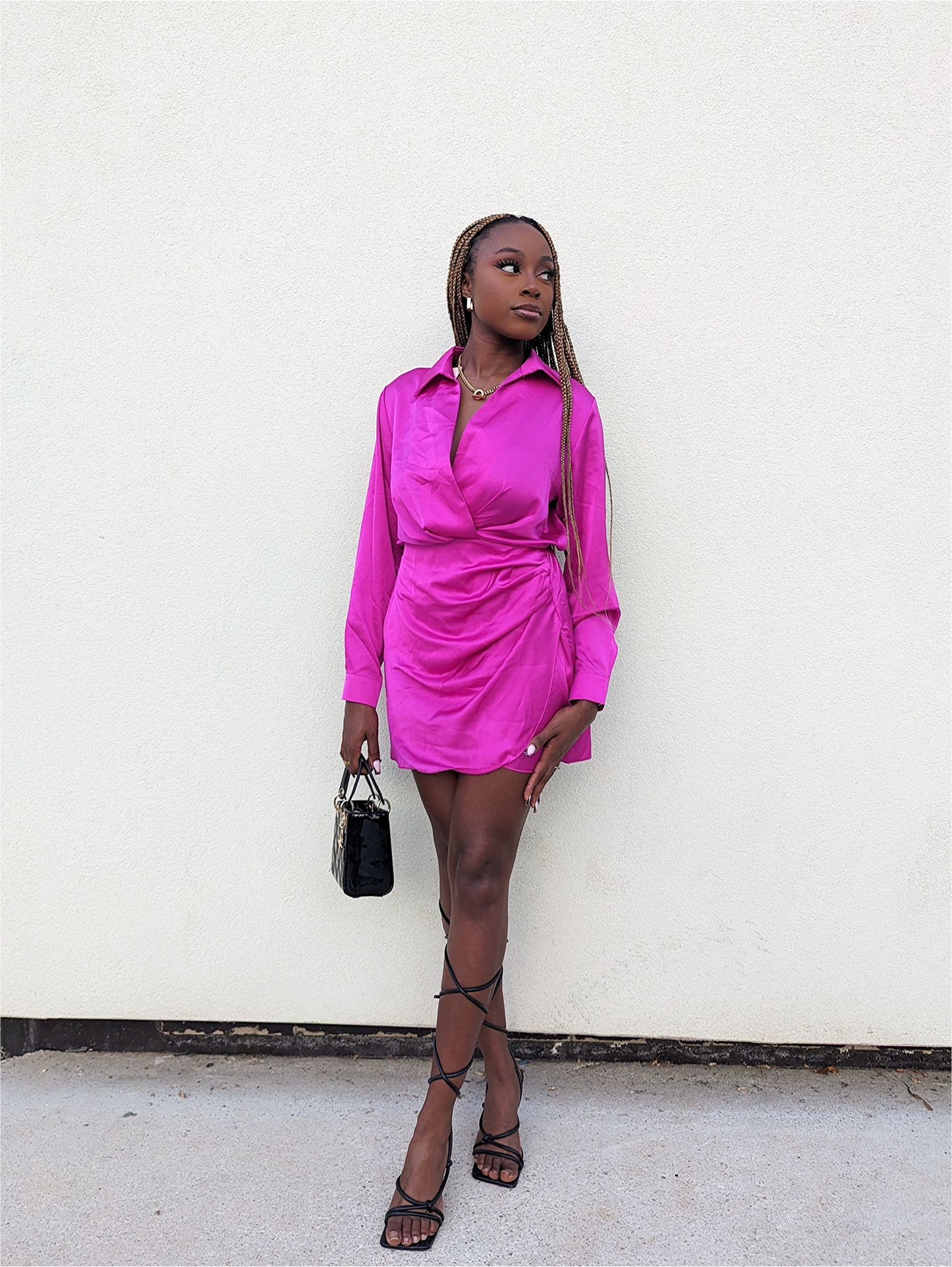 Fushia satin