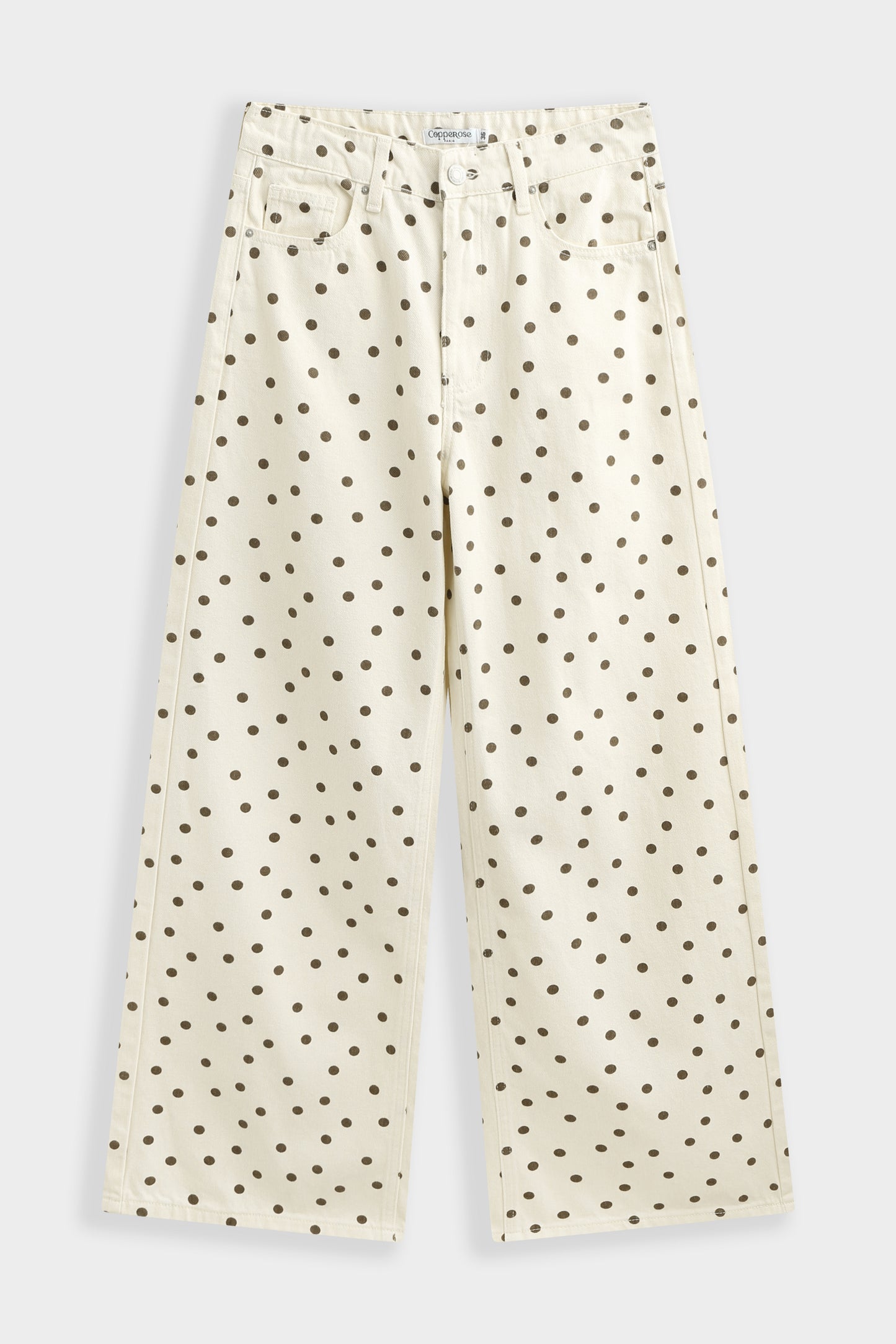 JEANS ÉCRU À POIS - COUPE LARGE MADROSA