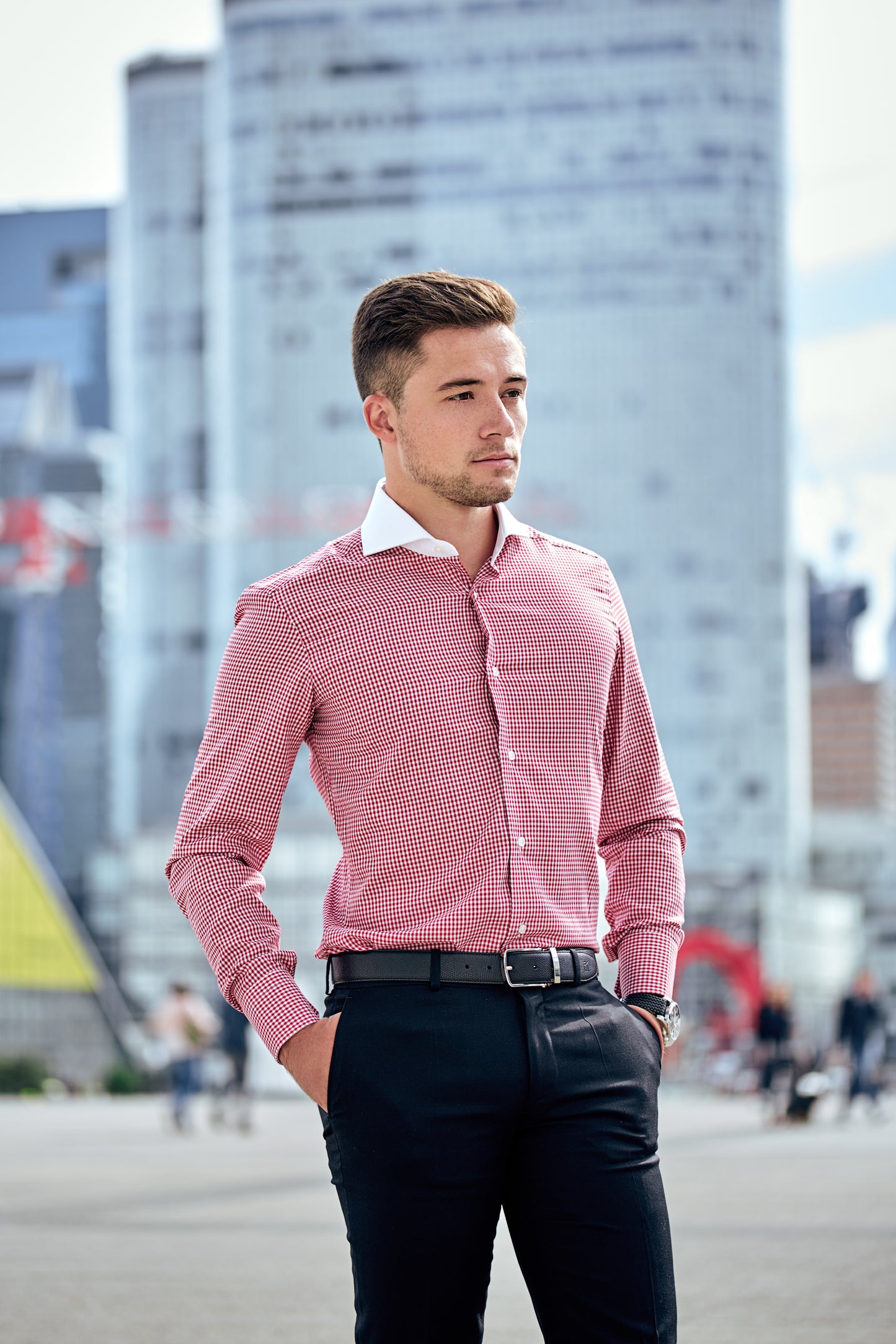 Chemise DAKAR - Rouge à petit carreaux