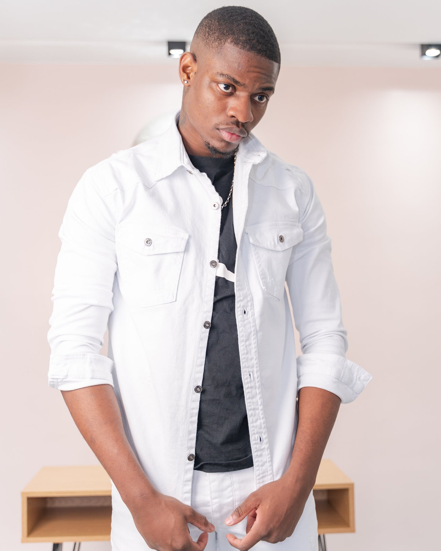 Chemise jeans - Blanc