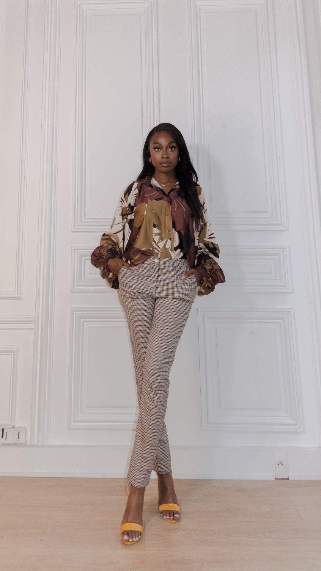 Pantalon tailleur marron