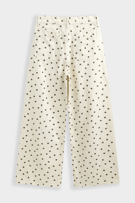 Jeans écru à pois - coupe large COPPEROSE