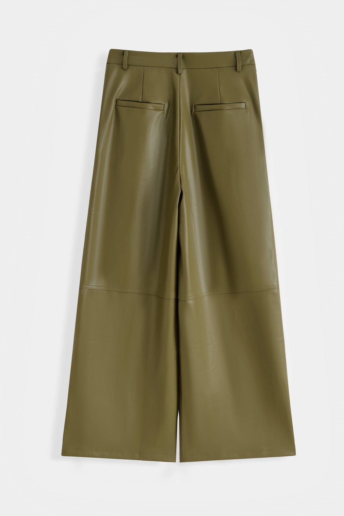 Pantalon large en simili-cuir kaki COPPEROSE