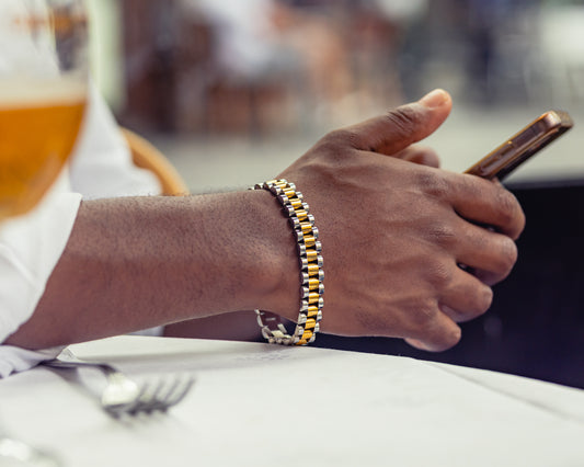 Gourmette fusion bicolore