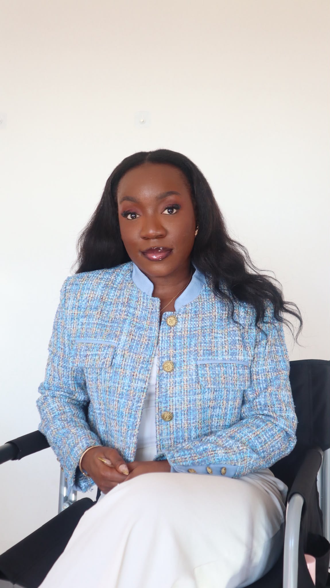 Veste en Tweed bleu élégance & raffinement ATTENTIF